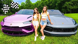 OUR GIRLFRIENDS RACED Lamborghini Urus vs Porsche Cayenne Turbo GT [upl. by Alicec]