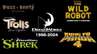 Dreamworks Trailer Logos updated with The Wild Robot 19982024 [upl. by Ztnahc473]