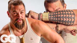 Jason Momoa Shows Off His Tattoos  GQ [upl. by Enaenaj]