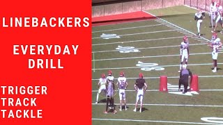 Every Day Linebacker Drill that incorporates Trigger Tracking and Tackling Fundamentals [upl. by Carmella]