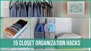 15 CLOSET ORGANIZATION HACKS  How to organize your closet  OrgaNatic [upl. by Aldous485]