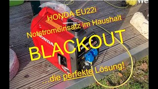 Notstromgenerator HONDA EU22i im Haushalt  günstig und zielführend  BLACKOUT Stromausfall Inverter [upl. by Babb]