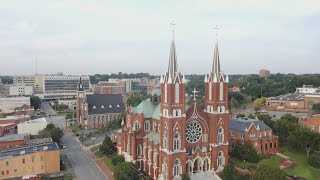 Macon Georgia St Josephs Catholic Church from Drone 13 [upl. by Bren]