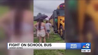 Fight breaks out on Lehigh Acres school bus [upl. by Naejamron980]