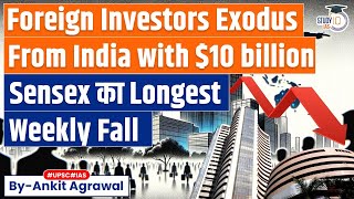 FIIs Exodus sparks Niftys longest weekly fall  Stock Market News [upl. by Isborne685]