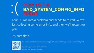 How to Fix BADSYSTEMCONFIGINFO Error [upl. by Stavros]