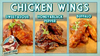 3 SOORTEN CHICKEN WINGS BUFFALO WINGS HONEY amp BLACK PEPPER EN SWEET amp SOUR  EtenmetNick  How to [upl. by Ybeloc]