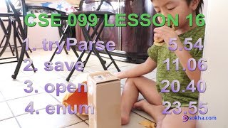 CSE 099 Lesson 16  Enum Save Open TryParse [upl. by Aitak]