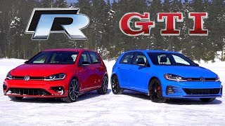 2019 Volkswagen Golf GTI vs Golf R  Do You Need AWD [upl. by Hamfurd]