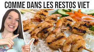 CREVETTES GRILLÉES VIETNAMIENNES  VIETNAMESE BBQ SHRIMPS RECETTE FACILE  HOP DANS LE WOK [upl. by Nnair722]