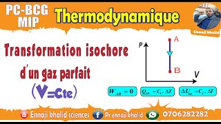 Transformation isochore travail W chaleur Q et énergie interne U [upl. by Alleyne]