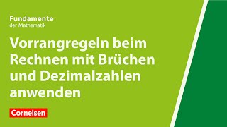 Vorrangregeln beim Rechnen mit Brüchen und Dezimalzahlen  Fundamente der Mathematik  Erklärvideo [upl. by Aurelie]