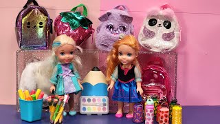 Back to school shopping  Elsa amp Anna toddlers  Barbie dolls  backpack  lunch bag supplies [upl. by Faye]