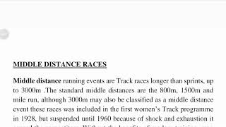 MIDDLE DISTANCE RACES [upl. by Zetnom]