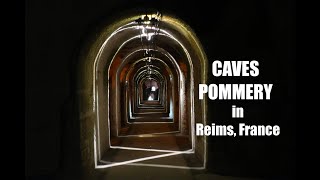 CHAMPAGNE POMMERY  VISITING THE CHAMPAGNE CAVES in Reims France [upl. by Erbes]