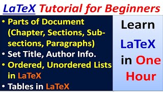 Learn Basics of LaTeX in One Hour  LaTeX Tutorial for Beginners [upl. by Gytle]