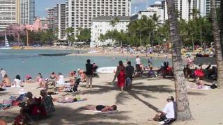 ワイキキビーチ Waikiki Beach 2012年1月27日） マイハワイ [upl. by Winchester706]