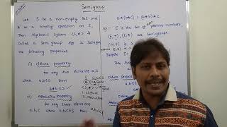 SEMIGROUP IN DISCRETE MATHEMATICS  ALGEBRAIC STRUCTURE  DISCRETE MATHEMATICS  GROUP THEORY [upl. by Secor]