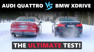 Audi Quattro VS BMW XDrive VS Jaguar AWD  The Ultimate Test on Snow ❄️ [upl. by Chuipek505]