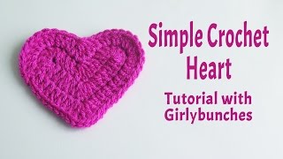 Simple Crochet Heart Tutorial  Girlybunches [upl. by Anert405]