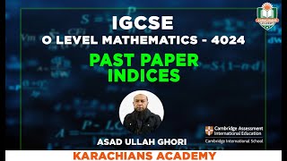 O Level MATHEMATICS  4024 PAST PAPER  INDICES Lecture 2 [upl. by Ahdar]