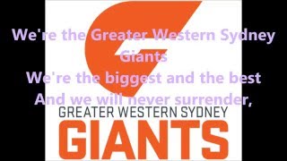 Greater Western Sydney Giants theme song Lyrics AFL SingALong [upl. by Kellene]