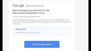 How To Fix Submitted URL seems to be a Soft 404 error  New Coverage Issue Detected [upl. by Kikelia]