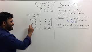 Method to find Rank Of Matrix  By Echelon Form part4 [upl. by Ettezil]