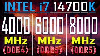 4000MHz vs 6000MHz vs 8000MHz  i7 14700K  DDR4 vs DDR5  Which One Better for GAMING [upl. by Nahtnaoj]