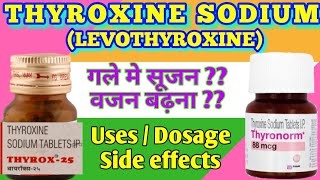 Thyroxine sodium tablet  Thyrox 50 mcg  Thyronorm Tablet uses side effects [upl. by Skinner]