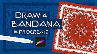 Procreate Symmetry Tool  Draw a Bandana Procreate Summer Camp [upl. by Ayekin]