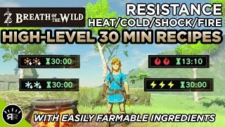 Zelda Breath of the Wild  Best HighLevel 30 Min HeatColdShockFire Resistance Recipes [upl. by Ariamoy]