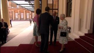 Barack and Michelle Obama meet the Queen [upl. by Jilly]