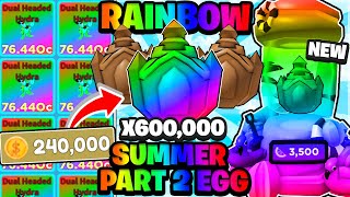 240000 TOKENS RAINBOW ONLY SUMMER PART 2 EGG In Roblox Clicker Simulator 600000 EGGS [upl. by Orji]