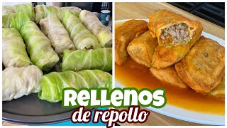 COMO HACER RELLENOS DE REPOLLO CON CARNE DE CERDO PASO A PASO [upl. by Enymzaj]