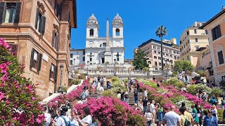 Scalinata di Trinità dei Monti a Piazza di Spagna a Roma 4K [upl. by Ailey]