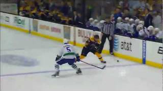 Brad Marchand amazing hit and fight MUST SEE [upl. by Alleinad]