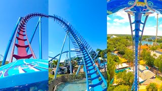 Every Roller Coaster at SeaWorld Orlando Pipeline Edition Front Seat POV 4K [upl. by Collum]