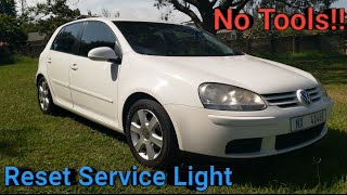 How To  Reset Volkswagen Golf MK5 Service Light Indicator  No Tools [upl. by Nhguavad]