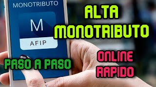 MONOTRIBUTO ALTA PASO A PASO AFIP  ONLINE Y RAPIDO [upl. by Horwath]