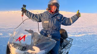 Snowmobiling on a glacier in Iceland  Mountaineers of Iceland iceland snowmobile reykjavik [upl. by Crystie]