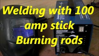 How to weld with the 100 amp stick welder part 1 [upl. by Eittod]