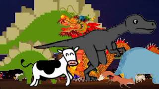 Animal stampede china cow dinosaur running stampede fox elephant cow stampede animals [upl. by Joela]