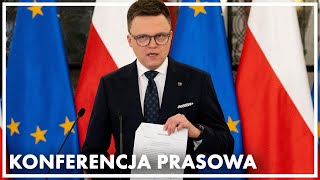 Konferencja prasowa Marszałka Sejmu 8 lutego 2024 r [upl. by Nimar]