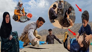 The efforts and cooperation of Zahras family on a rainy day to complete the toilet and bathroom [upl. by Nepean]