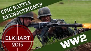 Epic WW2 Reenactment with Aircraft  Elkhart 2015 [upl. by Lowenstein798]