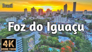 Sunset in Foz do Iguaçu Brasil 4k drone [upl. by Donica]