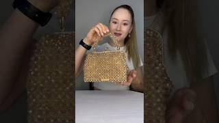 MOON bag in Champagne color 💛with removable beaded handle🌟asmr beadbag handmade [upl. by Jarrod]