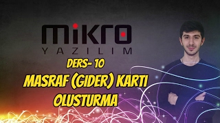 Mikro Yazılım Ön Muhasebe Ders 10 Masraf Gider Kartı Açma [upl. by Akeem]