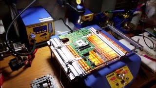 Laptop Intel CPU Socket Removal using Hakko FR803B top hot air Hakko FR1012 bottom IR preheater [upl. by Doreen]